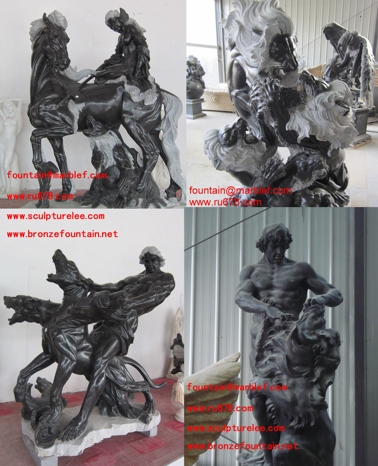 bronze figurative sculptures,brass warrior statues,bronze sculptures