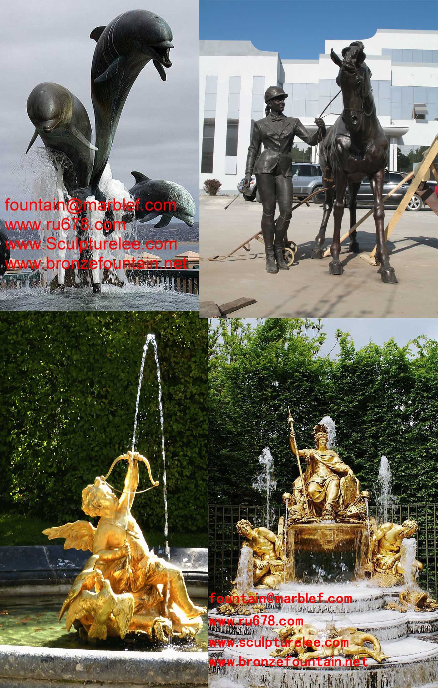 bronze lions,bronze bull,bronze horses